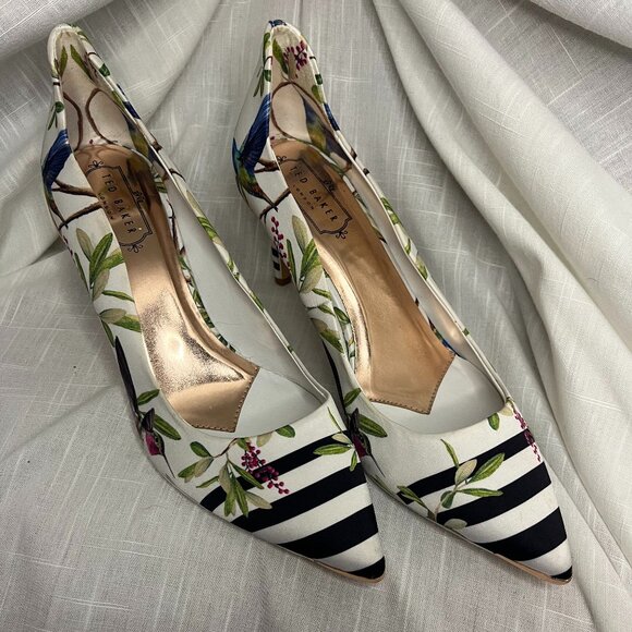 Ted Baker NWT Hallden Satin Hummingbird Pumps  Size 40 US Size 10 - Picture 1 of 11
